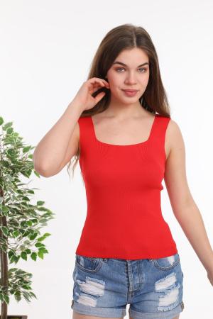 Red Sleeveless Blouse