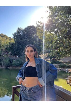Women's Light Blue Vintage Oversize Denim Jacket