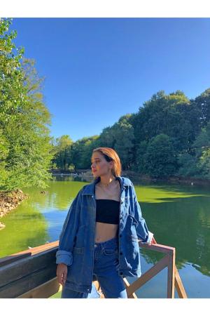 Women's Light Blue Vintage Oversize Denim Jacket