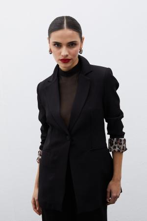 Mono Collar Classic Jacket - Black