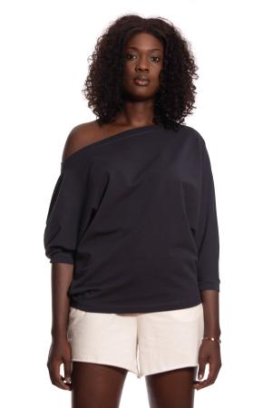 Off Shoulder Batwing Sleeve Sweatshirt