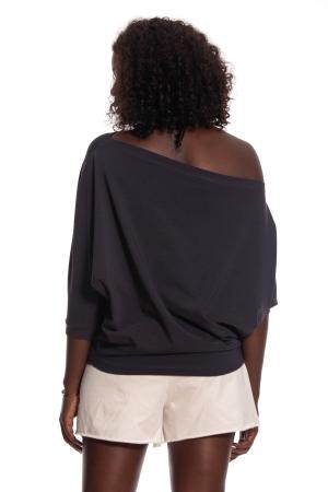 Off Shoulder Batwing Sleeve Sweatshirt