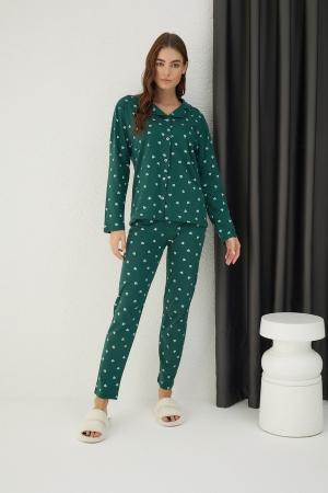 Cotton Lycra Buttoned Pajama Set
