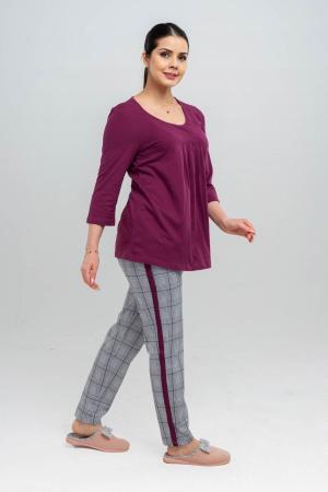 Burgundy Printed Pajama Set