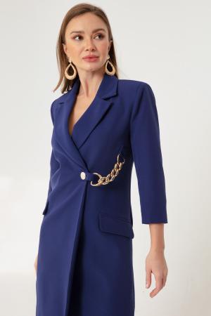 Women's Navy Blue Chain Jacket Dress