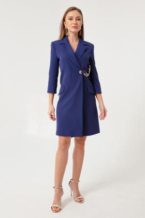Women's Navy Blue Chain Jacket Dress