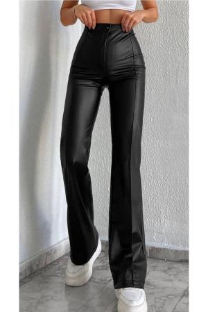 Flared Leather Trousers