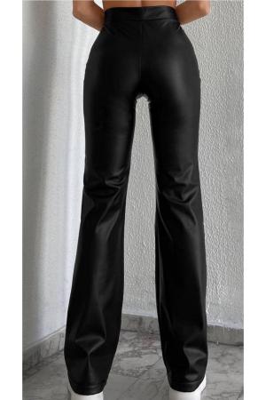 Flared Leather Trousers