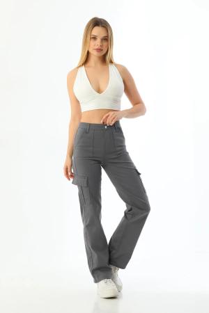 Lycra High Waist Wide Leg Trousers