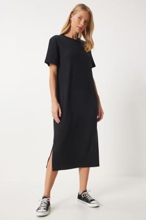 Women's Black Long Casual Dress