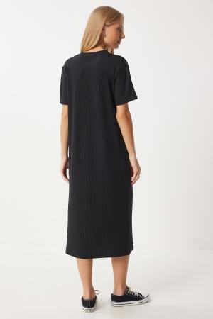 Women's Black Long Casual Dress
