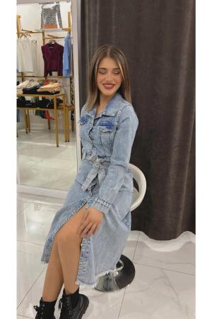 Women's Midi Denim Jeans Dress