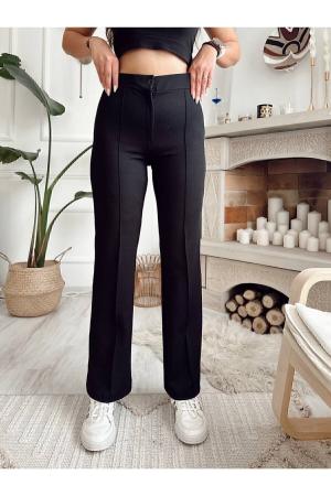 Black Flare Leg Lycra Trousers