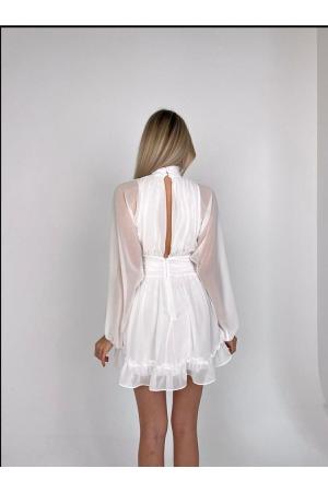 Draped Chiffon Mini Dress