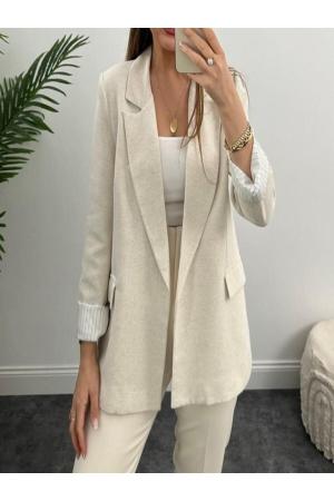 Soft natural linen blazer