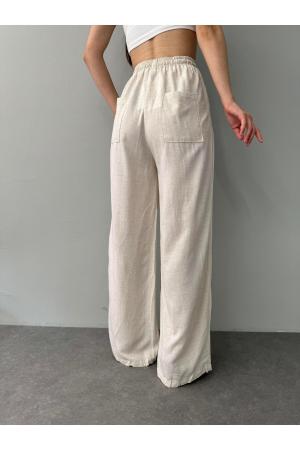Elastic Waist Linen Trousers