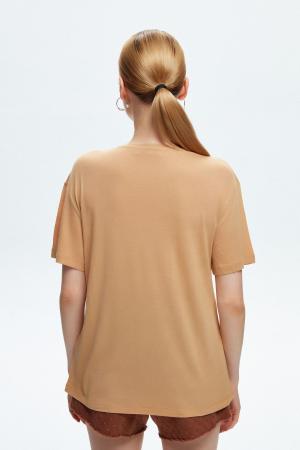 Short Sleeve Side Lace Detail Blouse