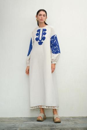 EMBROIDERED LINEN DRESS