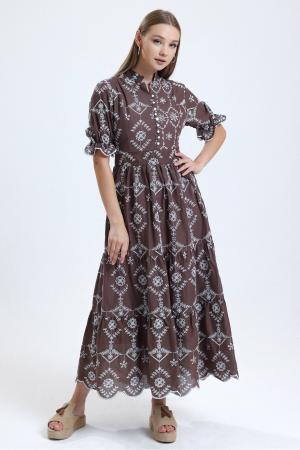 Brown Women's Collared Dress