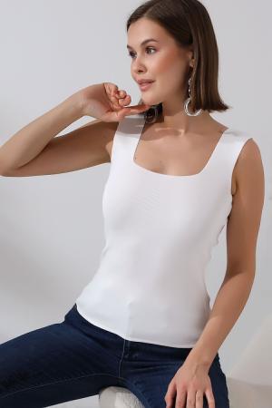 Black and White Knitted Blouse