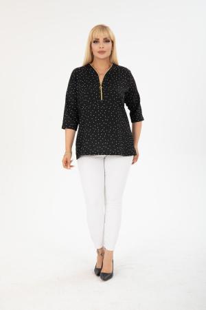Black Dot Patterned  Blouse