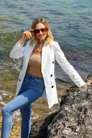 Non-closable jacket double fabric