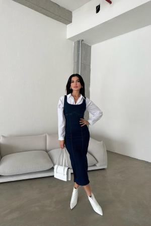 Back zipper denim dress