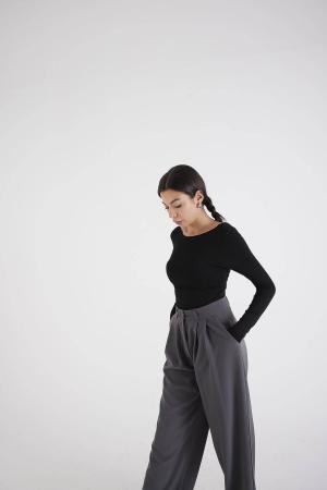 Backless Long Sleeve Blouse