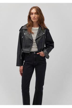 Faux Leather Crop Jacket