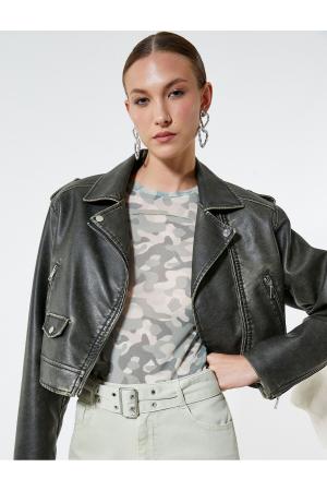 Crop Faux Leather Jacket