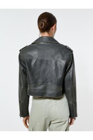 Crop Faux Leather Jacket