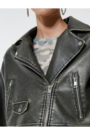Crop Faux Leather Jacket