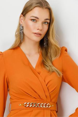 Orange midi dress