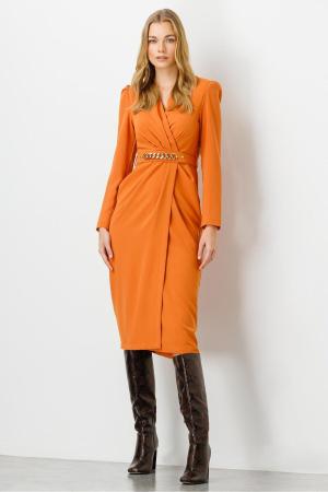 Orange midi dress