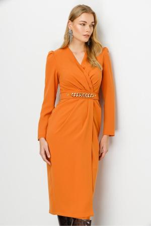 Orange midi dress