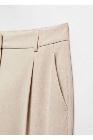 Straight leg pleated trousers