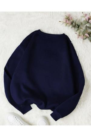 Dark Blue Plain Sweatshirt