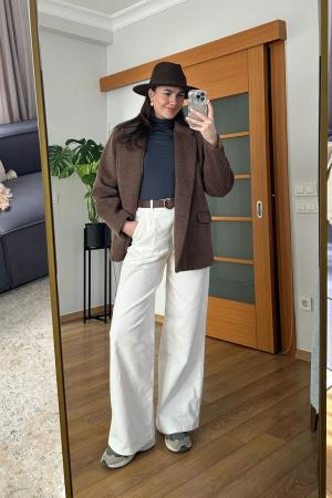 Wide Leg Velvet Trousers