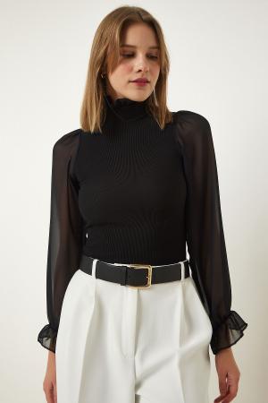 High neck knitted blouse