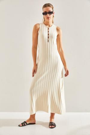 Women's Buttoned Knitwear Dress