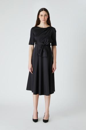 Flared dress with bow