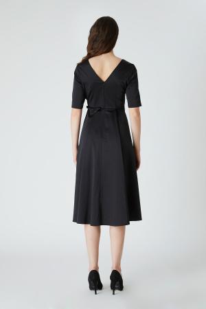 Flared dress with bow