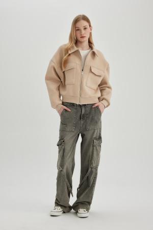 Fabric bomber jacket
