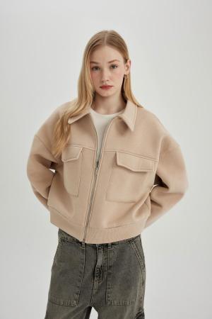 Fabric bomber jacket