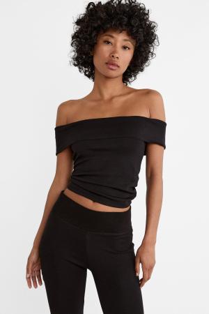 Ribbed waisted bell-bottom trousers