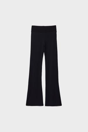 Ribbed waisted bell-bottom trousers