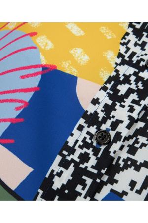 Pattern mix shirt