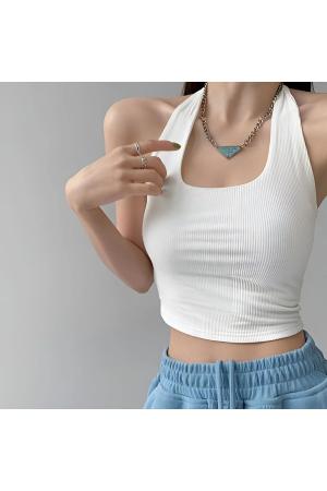 Crop Basic Tank Top Blouse