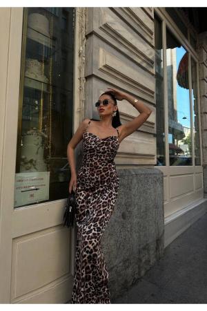 Leopard  Satin Dress