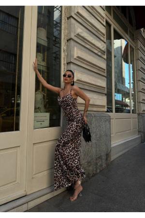 Leopard  Satin Dress